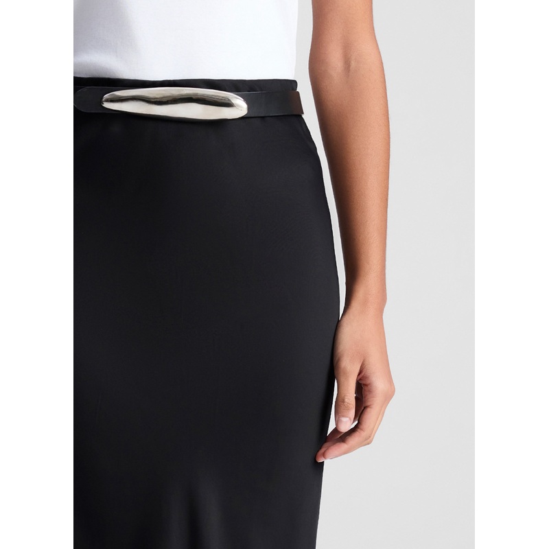 Greta Satin Maxi Skirt|Black|XS|S|M|L|XL