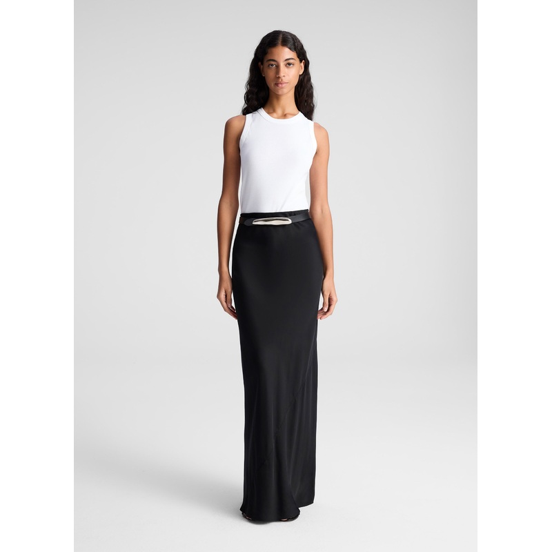Greta Satin Maxi Skirt|Black|XS|S|M|L|XL