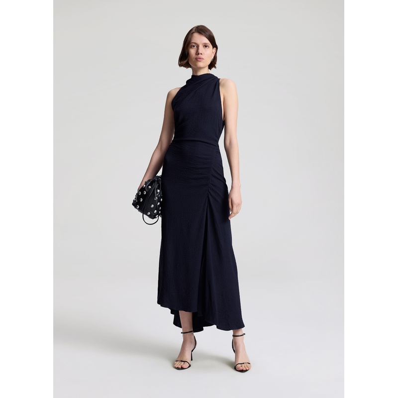 Inez Textured Midi Dress|Evening Blue|00|0|2|4|6|8|10|12|14
