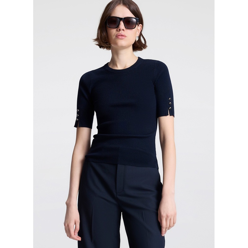 Josie Knit Merino Top|Navy|XS|S|M|L|XL