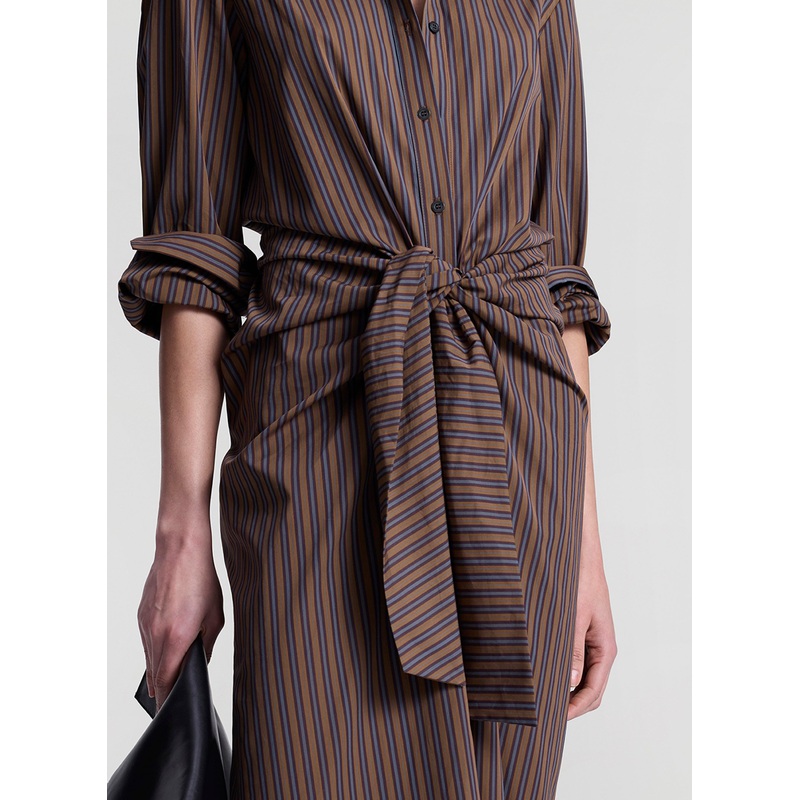 Mila Striped Cotton Midi Shirtdress