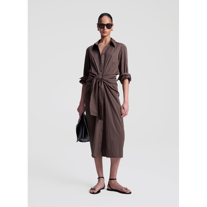 Mila Striped Cotton Midi Shirtdress