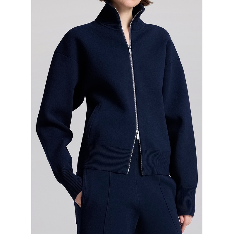 Oliver Knit Zip Cardigan|Navy|XS|S|M|L|XL