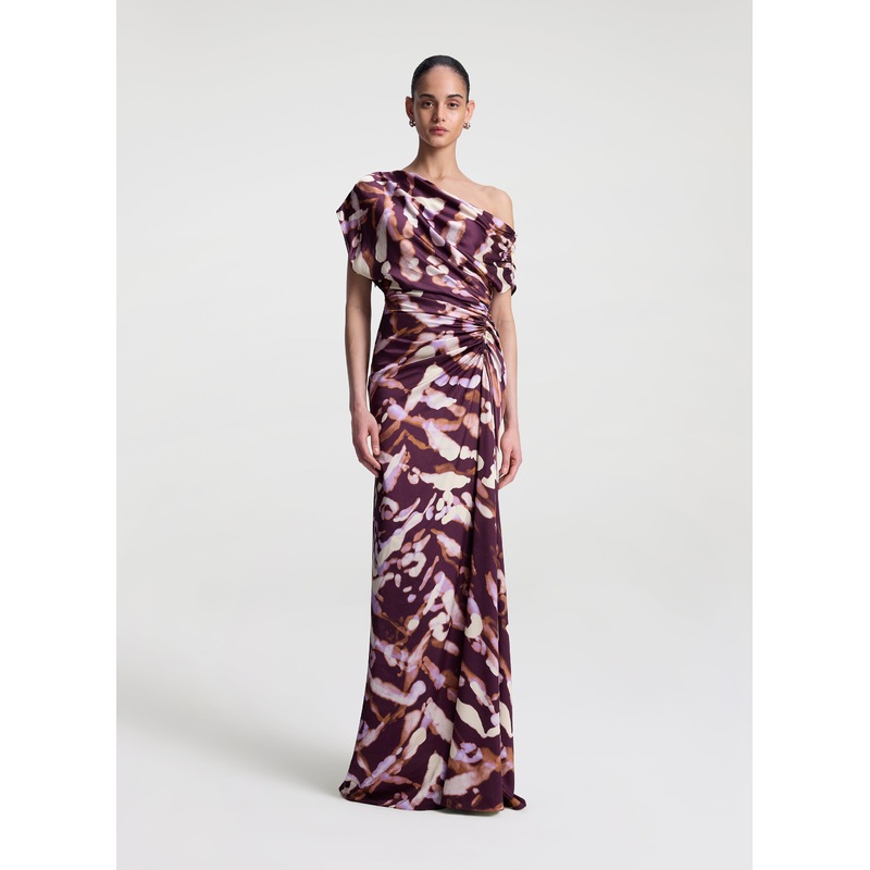 Poppy Satin Gown|Plum/Violet|00|0|2|4|6|8|10|12|14