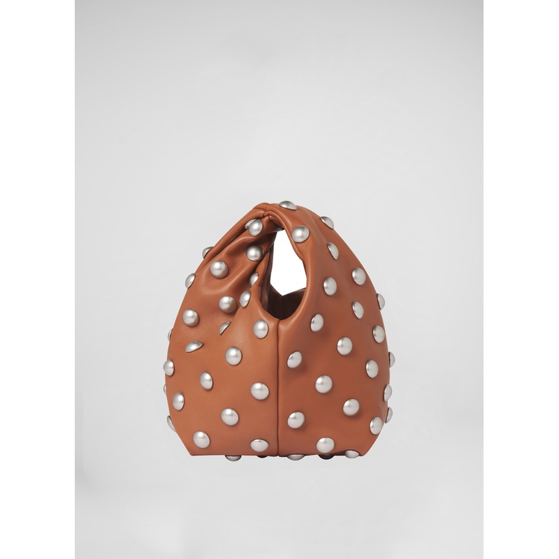 Simone Studded Leather Bag|Cognac|OS