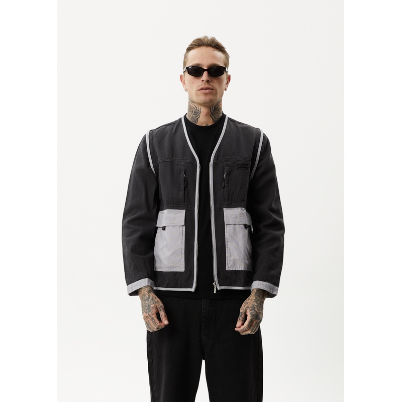 AFENDS Unisex Foreword – Unisex Convertible Jacket – Charcoal