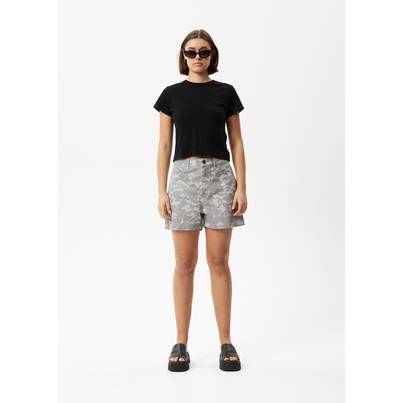 AFENDS Womens Cadet Seventy Threes – Denim Short – Camo