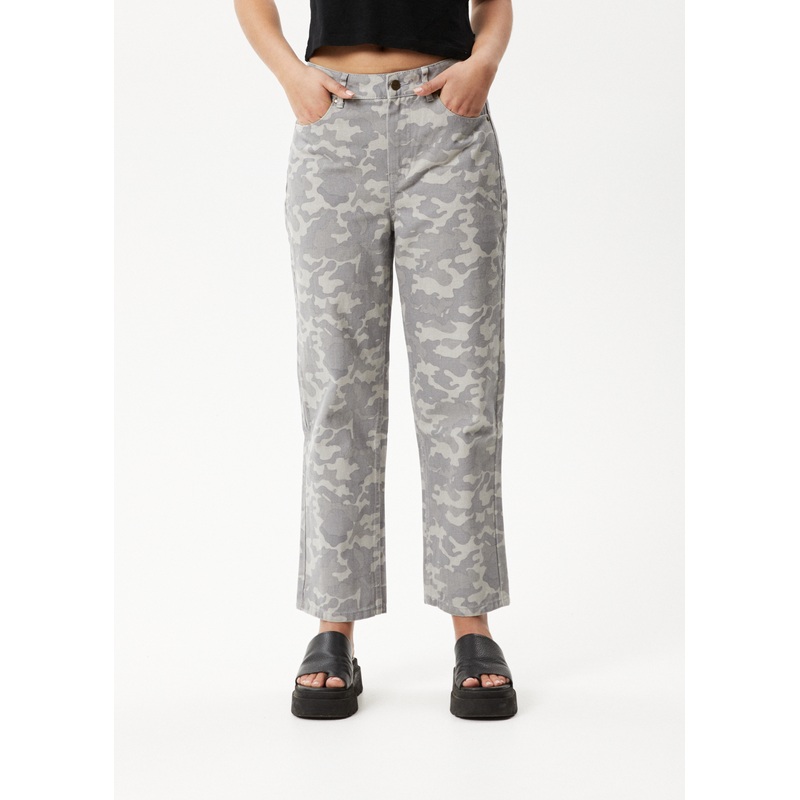 AFENDS Womens Cadet Shelby – Denim Wide Leg Jean – Camo