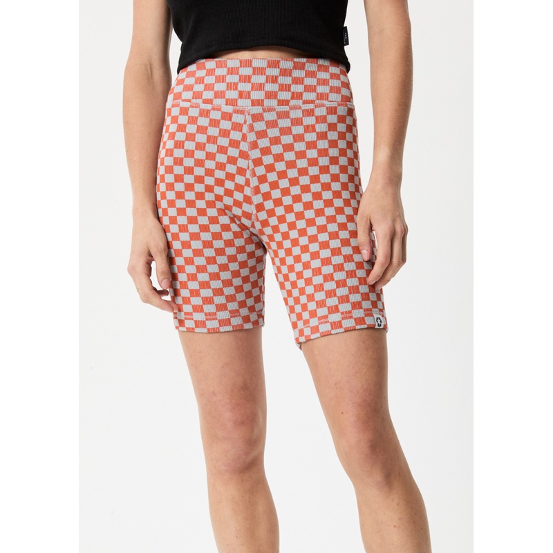 AFENDS Womens Operator – Rib Bike Short – Coral