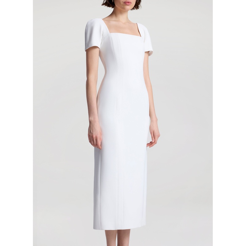 Elvie Midi Dress|White|00|0|2|4|6|8|10|12|14