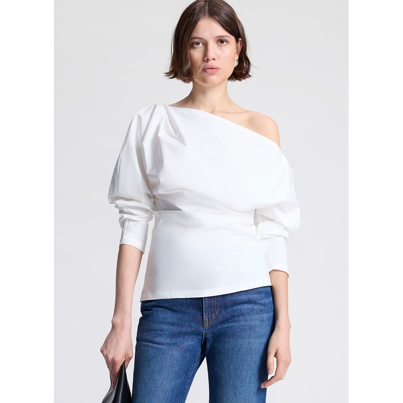 Sona Stretch Cotton Top|White|00|0|2|4|6|8|10|12|14