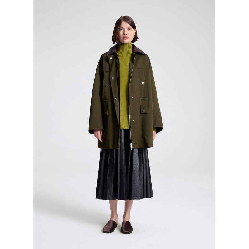 Theo Oil Cloth Jacket|Military|XS|S|M|L|XL