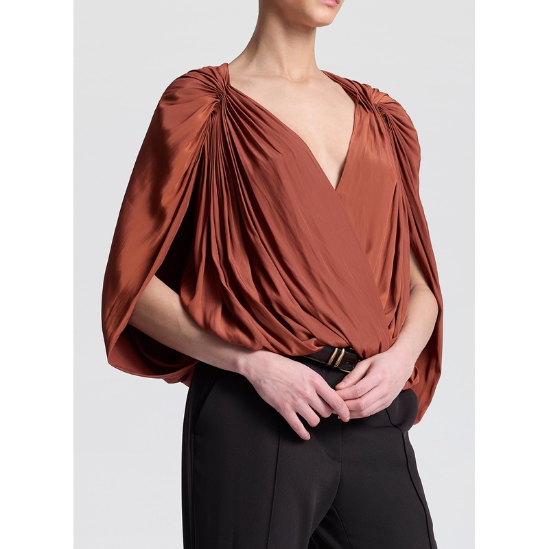 Vivian Caped Top|Deep Sequoia|XXS|XS|S|M|L|XL