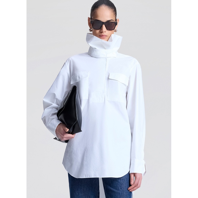 Wells Stretch Cotton Shirt|White|XS|S|M|L|XL