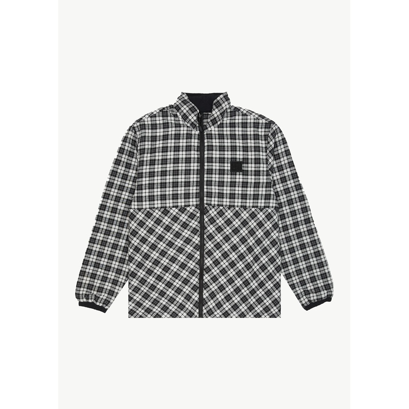 AFENDS Mens Asta – Check Reversible Jacket – Black