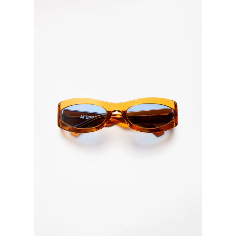 AFENDS Unisex Platinum J – Sunglasses – Clear Orange