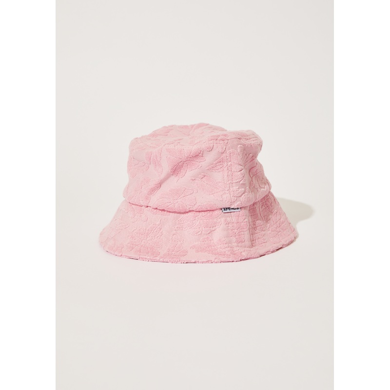 AFENDS Unisex Rhye – Terry Bucket Hat – Powder Pink