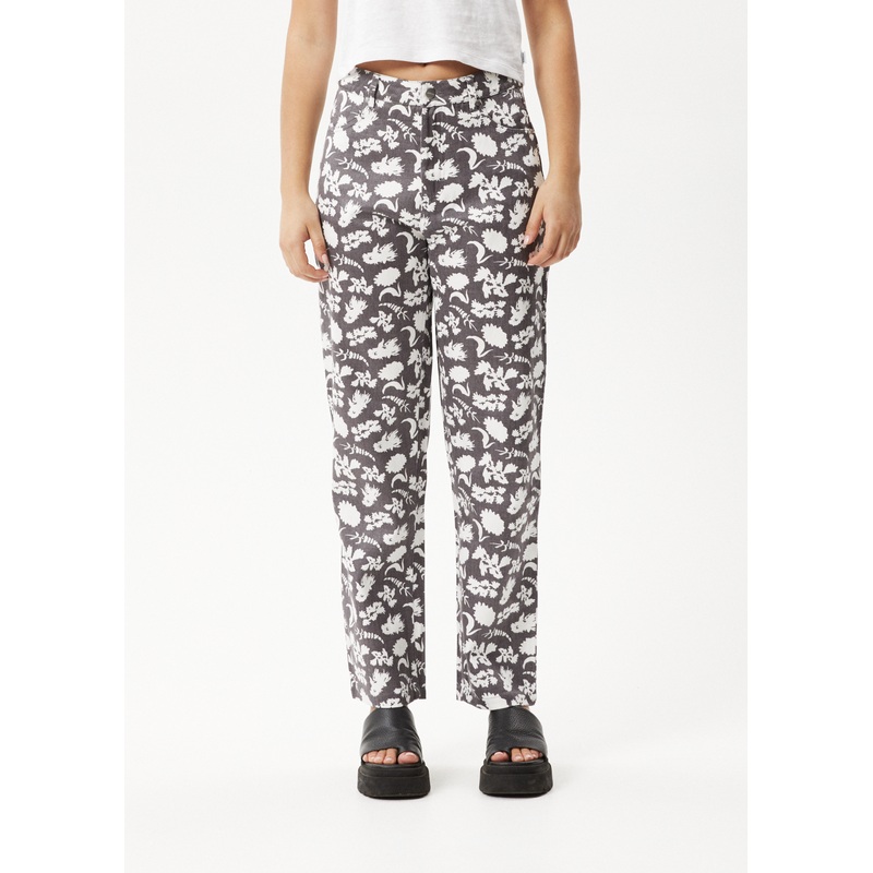 AFENDS Womens Bayley Shelby Long – Wide Leg Pant – Steel