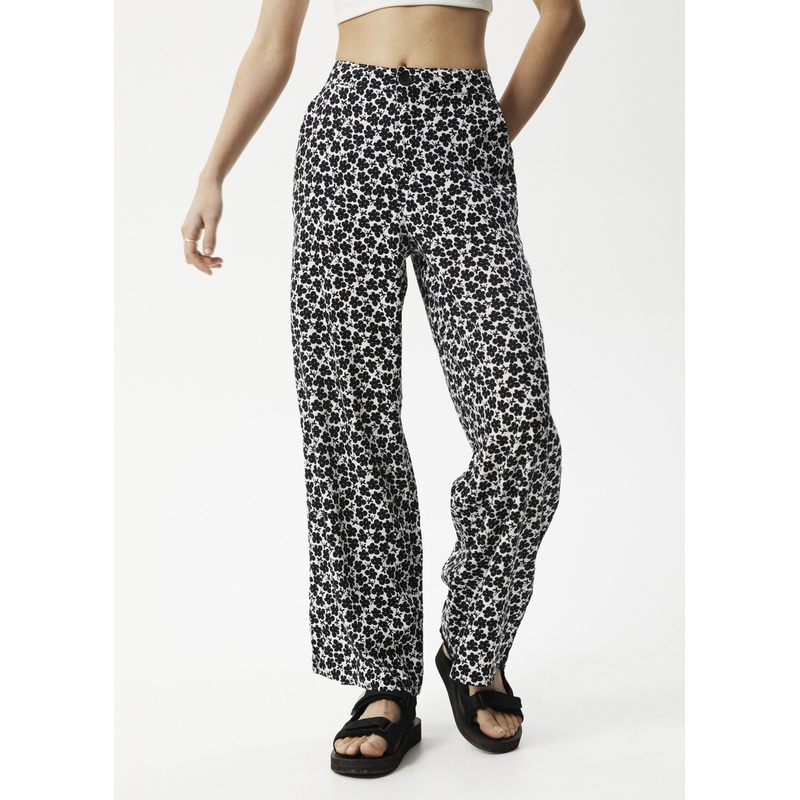 AFENDS Womens Madeline Sienna – Wide Leg Pant – Black Floral