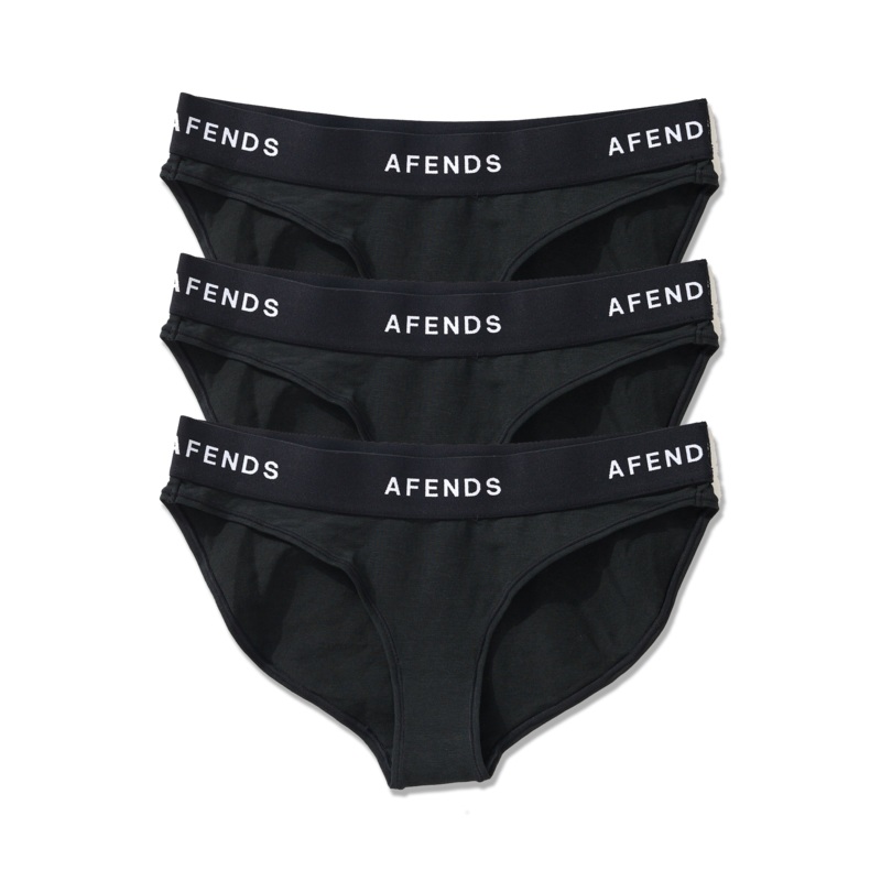 AFENDS Womens Molly – Bikini Briefs 3 Pack – Black