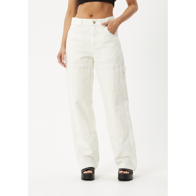 AFENDS Womens Moss – Denim Workwear Jean – Off White