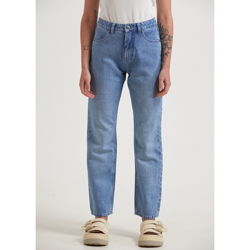 AFENDS Womens Violet – Denim Straight Leg Jean – Worn Blue