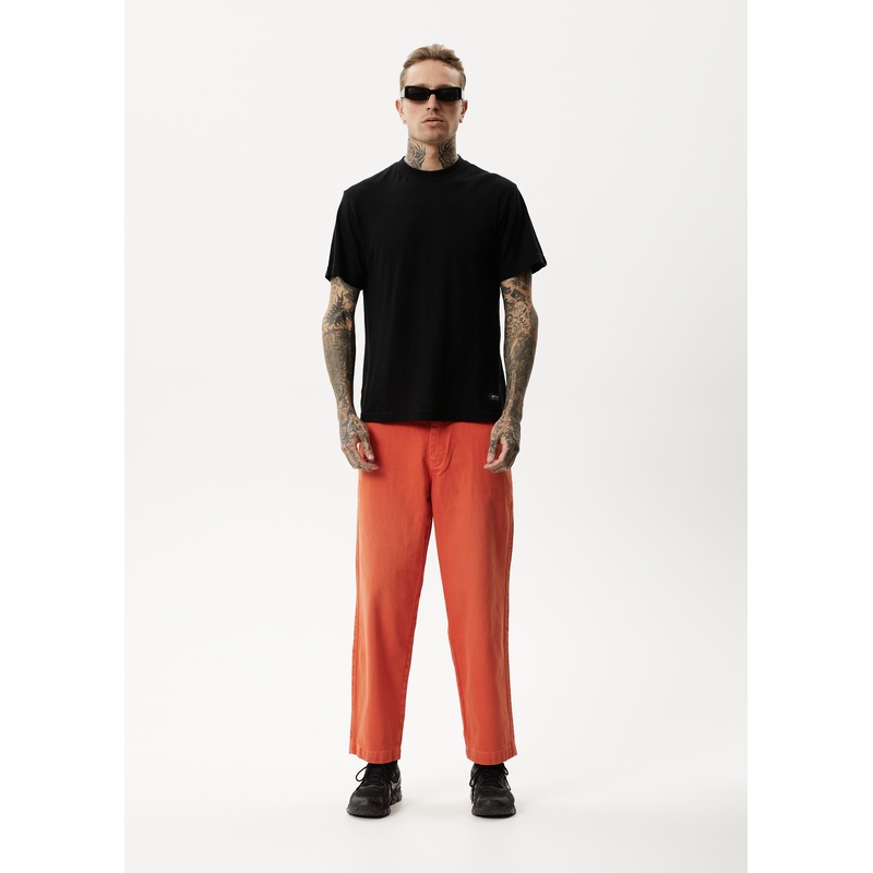 AFENDS Mens Louie – Denim Wide Leg Jean – Faded Orange