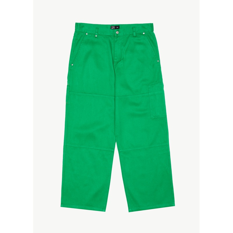 AFENDS Mens Sleepy Hollow Richmond – Twill Baggy Workwear Pant – Forest