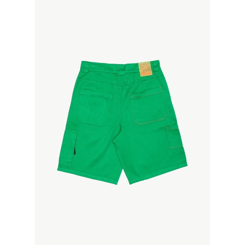 AFENDS Mens Sleepy Hollow – Twill Workwear Short – Forest