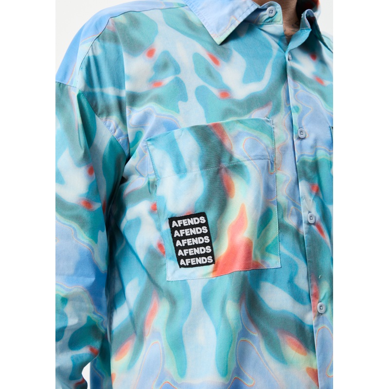 AFENDS Mens Thermal – Oversized Long Sleeve Shirt – Multi