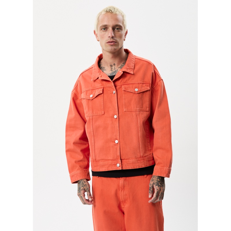 AFENDS Unisex Innie – Unisex Denim Jacket – Faded Orange