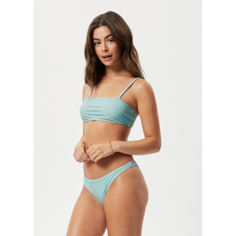 AFENDS Womens Adi – Bikini Top – Blue Stripe