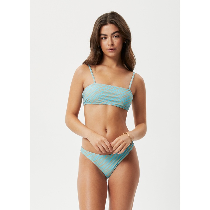 AFENDS Womens Adi – Bikini Top – Blue Stripe