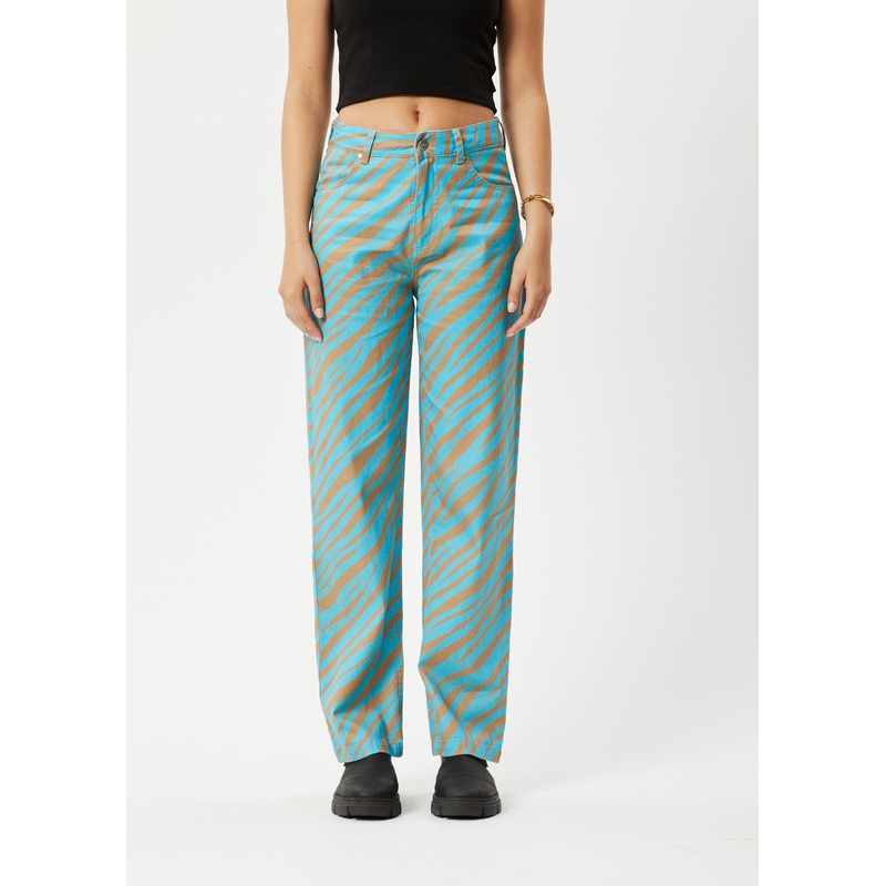 AFENDS Womens Adi Shelby – Wide Leg Pant – Blue Stripe
