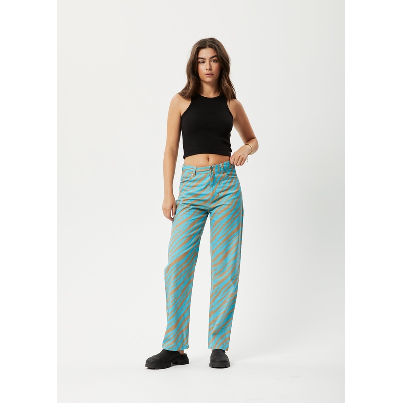 AFENDS Womens Adi Shelby – Wide Leg Pant – Blue Stripe