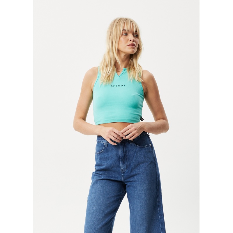 AFENDS Womens Boundless – Rib Singlet – Jade