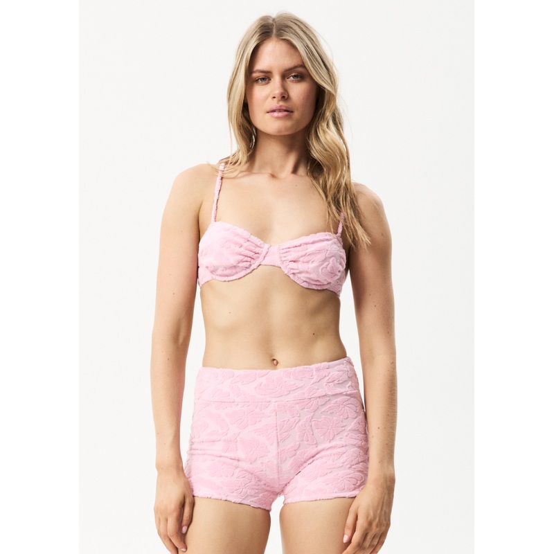 AFENDS Womens Rhye – Terry Bikini Top – Powder Pink