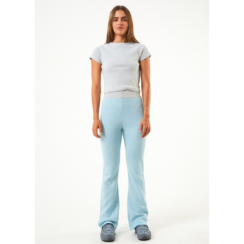 AFENDS Womens Samia – Knit Pant – Sky Blue