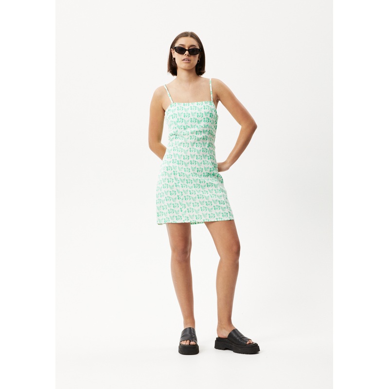 AFENDS Womens Swan – Mini Dress – Lime Green