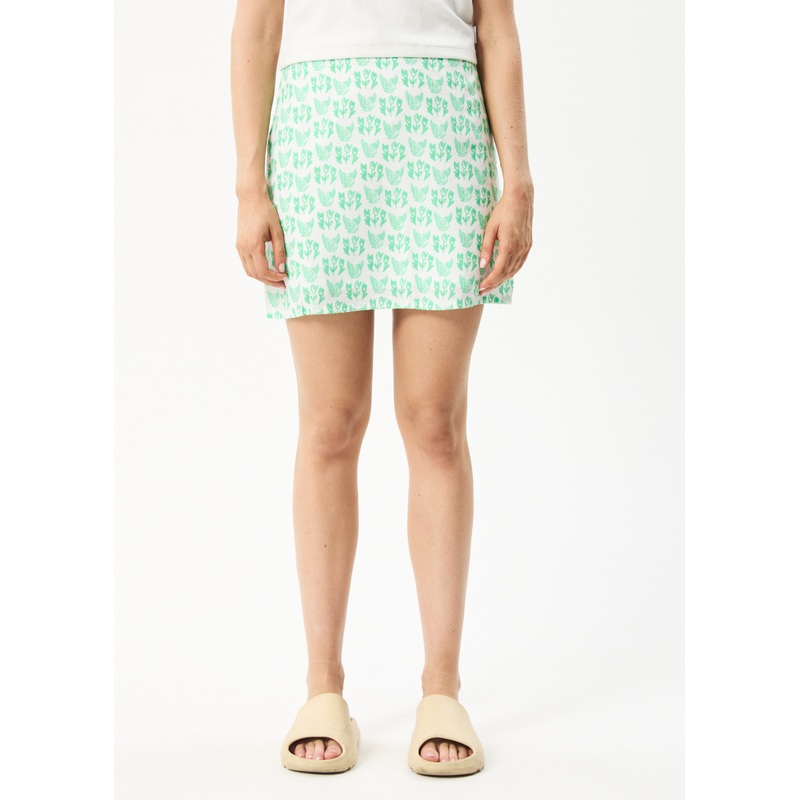 AFENDS Womens Swan – Mini Skirt – Lime Green