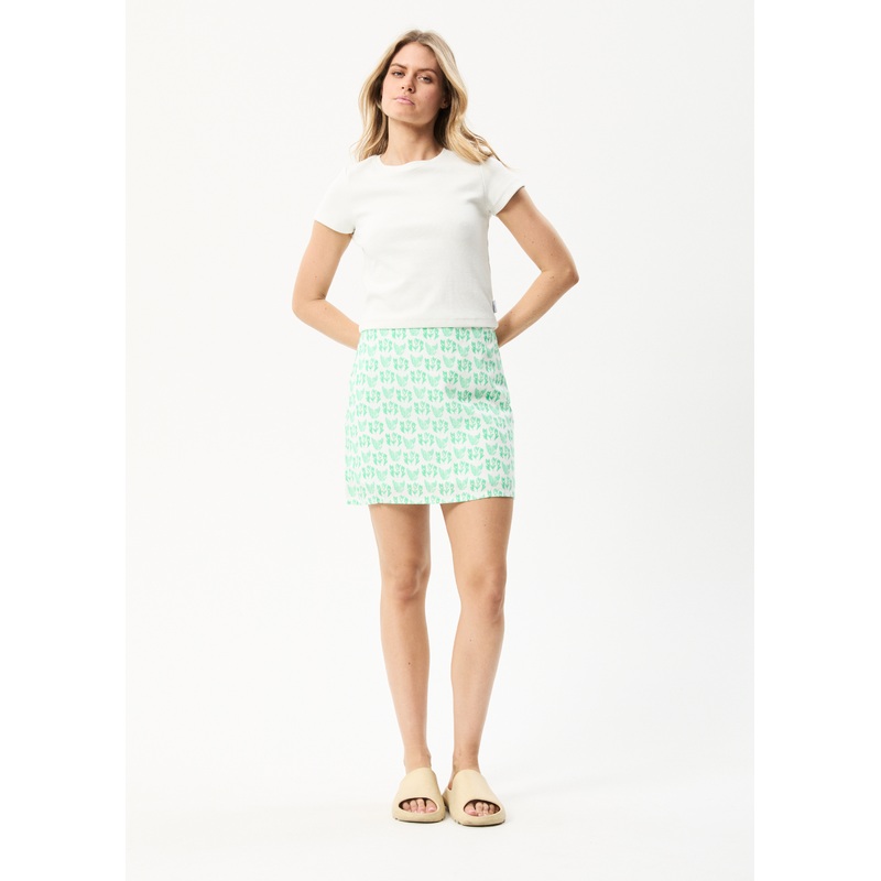 AFENDS Womens Swan – Mini Skirt – Lime Green