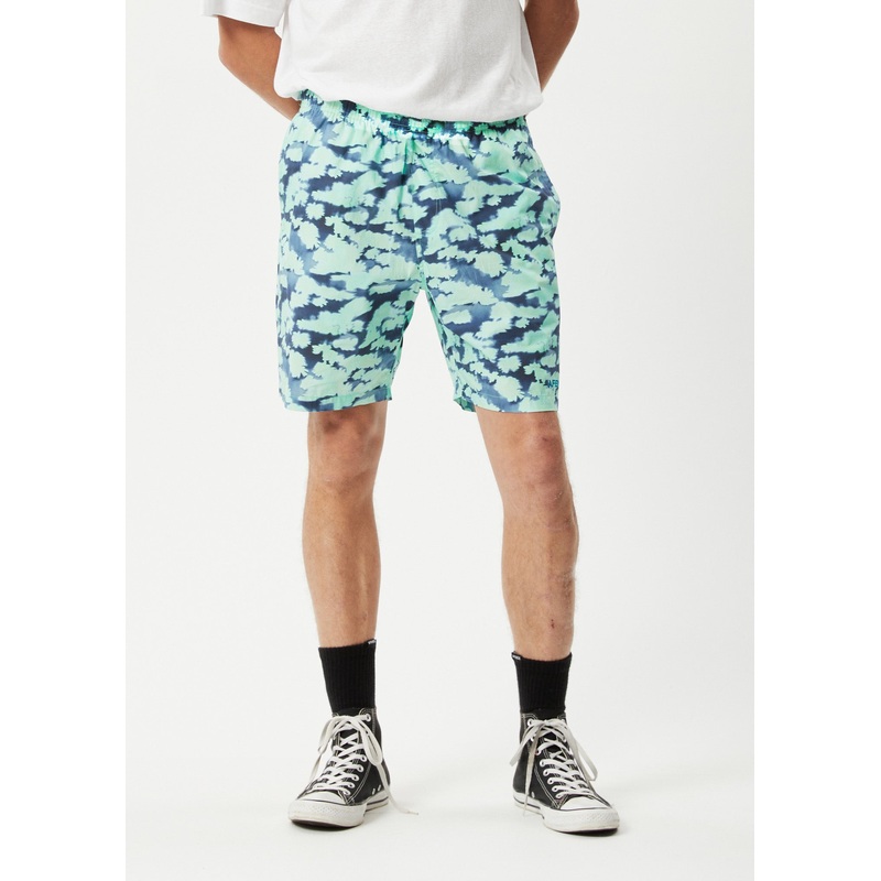 AFENDS Mens Baywatch Liquid – Elastic Waist Short – Jade Floral