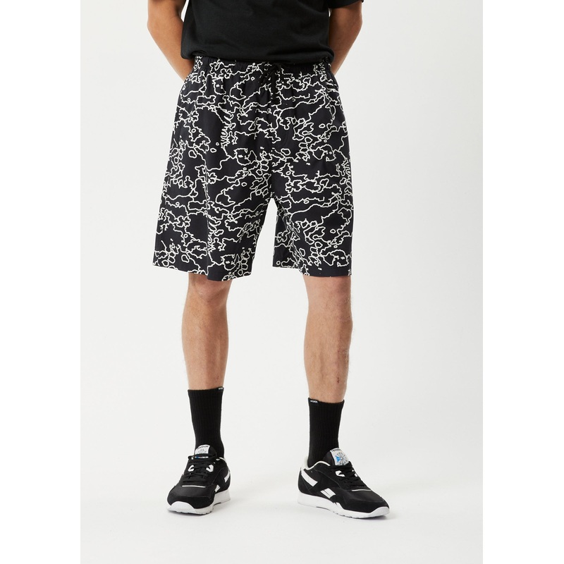 AFENDS Mens Script – Elastic Waist Short – Black