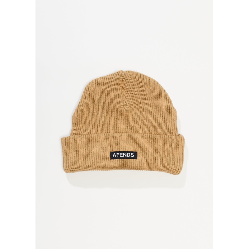 AFENDS Unisex Hometown – Knit Beanie – Tan