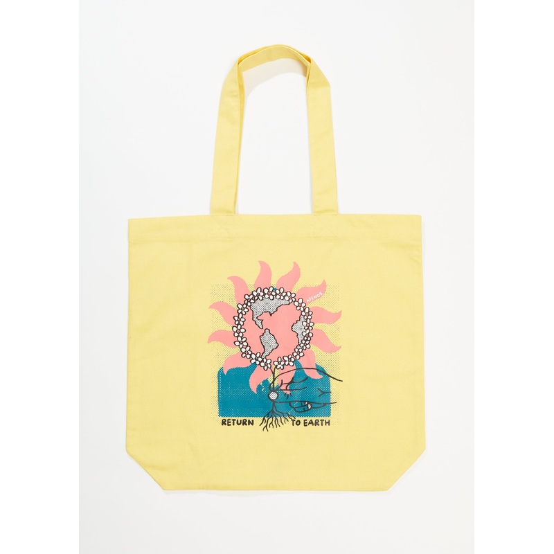 AFENDS Unisex Return To Earth – Tote Bag – Butter