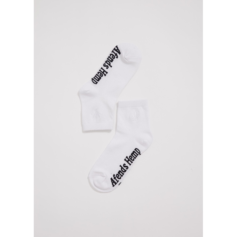 AFENDS Unisex Revolution – Crew Socks – White
