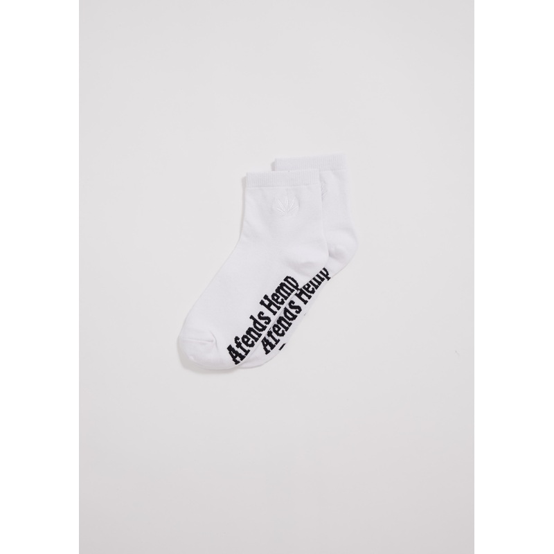 AFENDS Unisex Revolution – Crew Socks – White