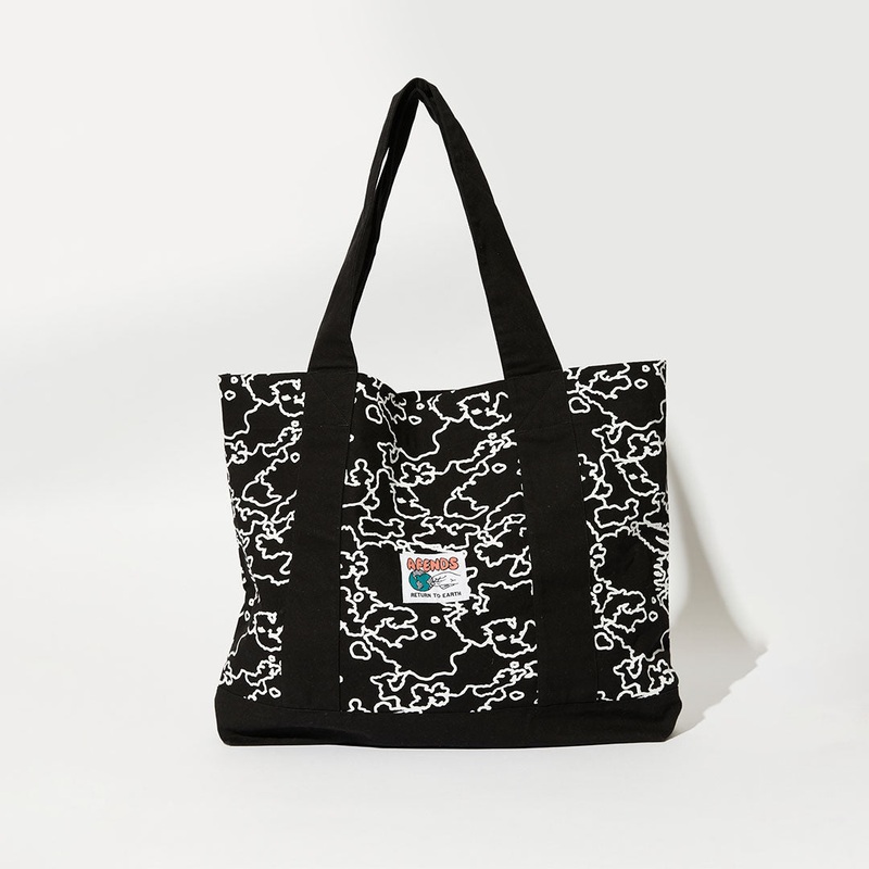 AFENDS Unisex Script – Oversized Tote Bag – Black Camo