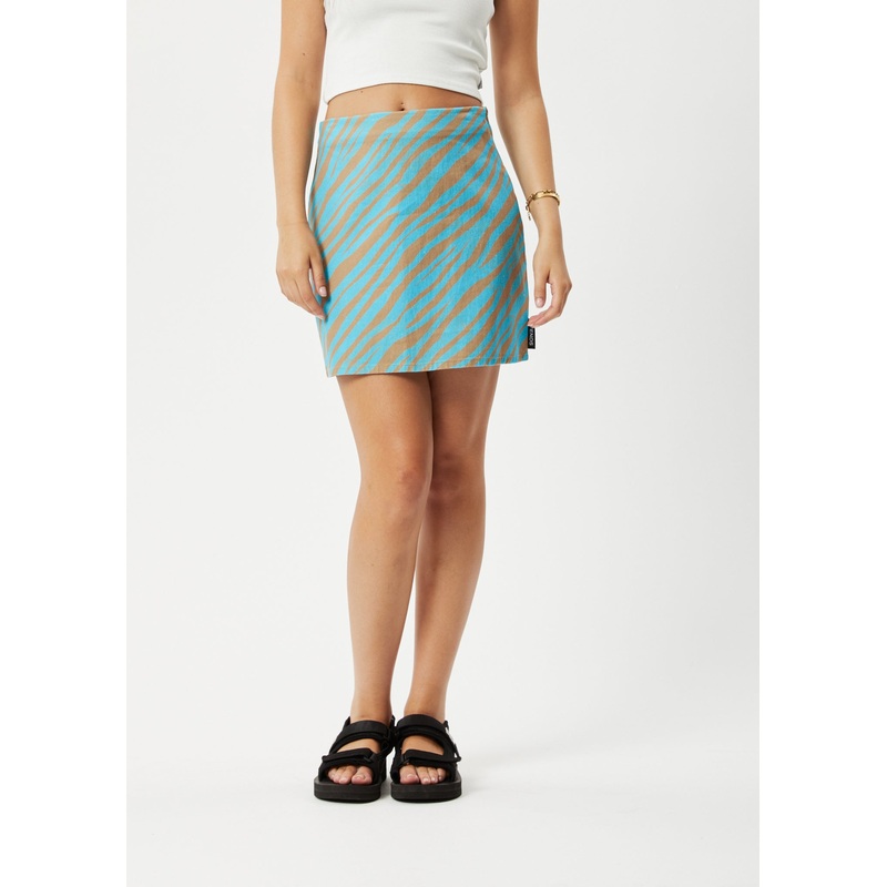 AFENDS Womens Adi – Mini Skirt – Blue Stripe
