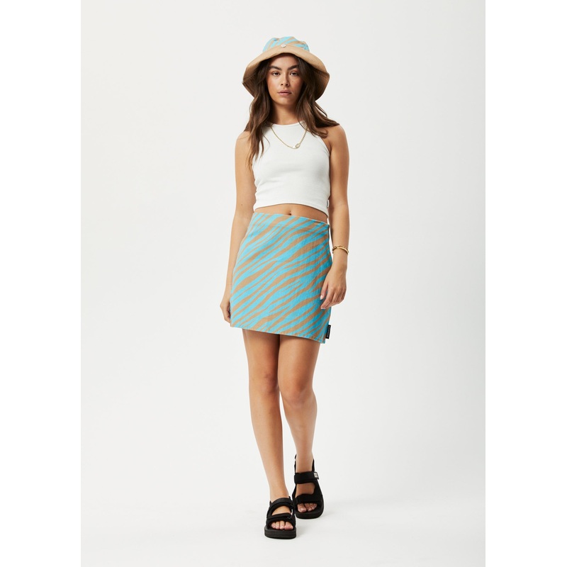 AFENDS Womens Adi – Mini Skirt – Blue Stripe